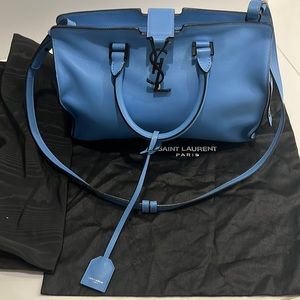 Yves Saint Laurent YSL (I think Cabas bag) in a light blue